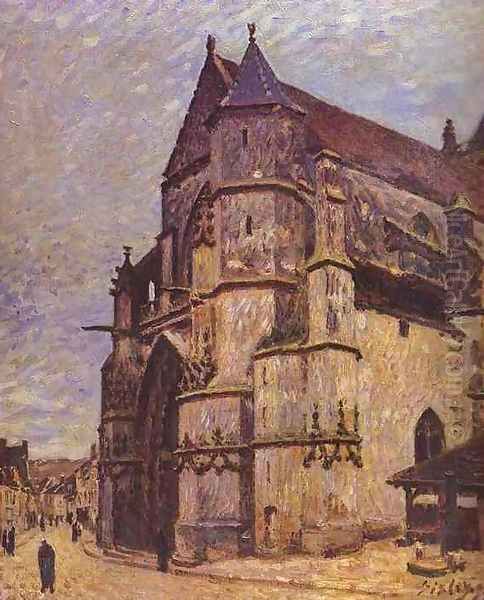 The Church At Moret Winter Oil Painting by Alfred Sisley