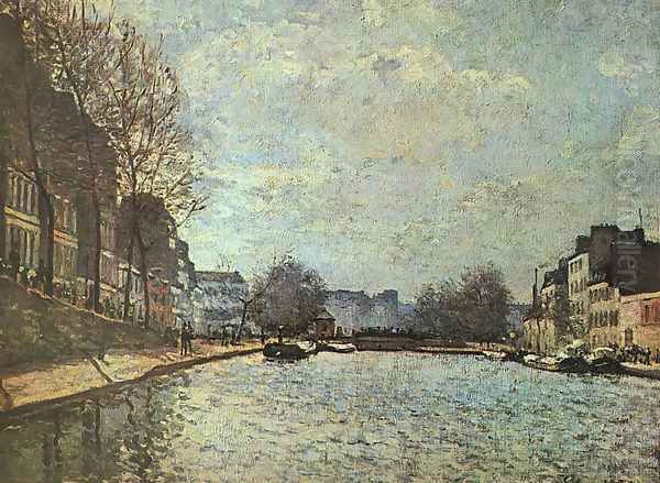 The St. Martin Canal 1870 Oil Painting by Alfred Sisley