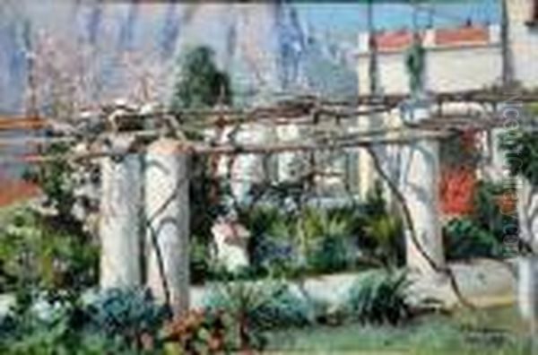 Terrazza A Capri Oil Painting by Attilio Pratella