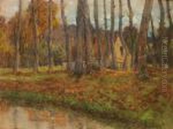 Maison Dans La Foret Oil Painting by Pierre Ernest Prins