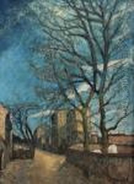 Street Scene Of Montmartre Oil Painting by Alphonse Leon Quizet