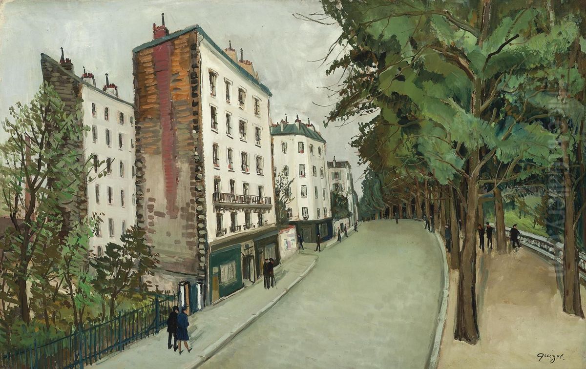 Buttes Chaumont, Avenue Simon Bolivar Oil Painting by Alphonse Leon Quizet