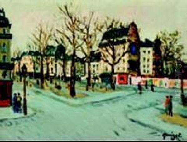 Vue De Paris Animee Oil Painting by Alphonse Leon Quizet