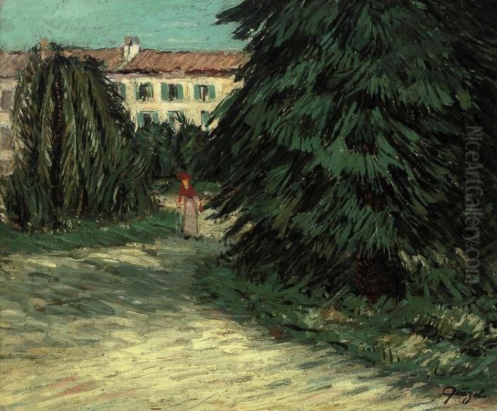 Maison De Campagne Oil Painting by Alphonse Leon Quizet