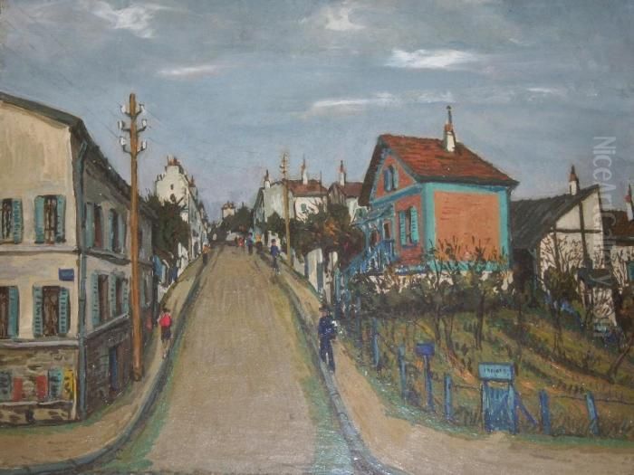 La Maison Du Bouif Au Pre St. Gervais Oil Painting by Alphonse Leon Quizet