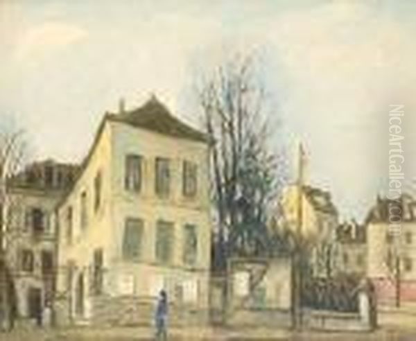 Rue A Menilmontant Oil Painting by Alphonse Leon Quizet