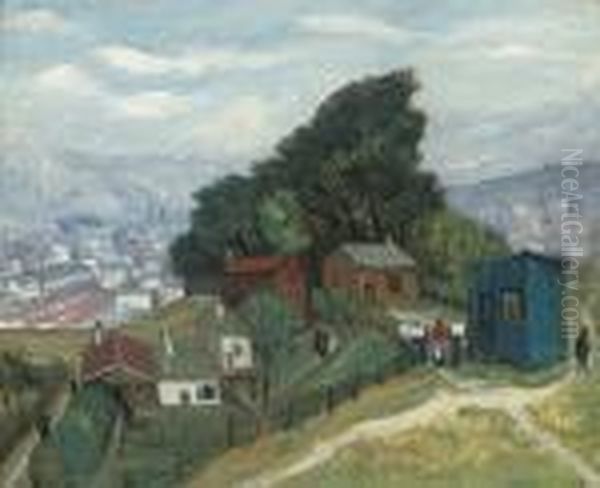 La Zone A Pantin Oil Painting by Alphonse Leon Quizet