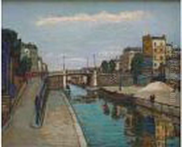 L'ecluse Oil Painting by Alphonse Leon Quizet