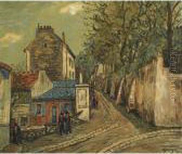 Montmartre Oil Painting by Alphonse Leon Quizet