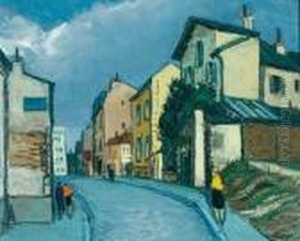 Vieille Rue A Montmartre Oil Painting by Alphonse Leon Quizet
