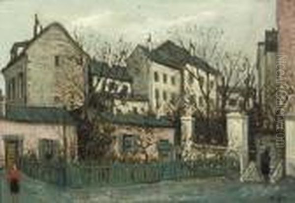 Rue L'abreuvoir, Montmartre, Paris Oil Painting by Alphonse Leon Quizet
