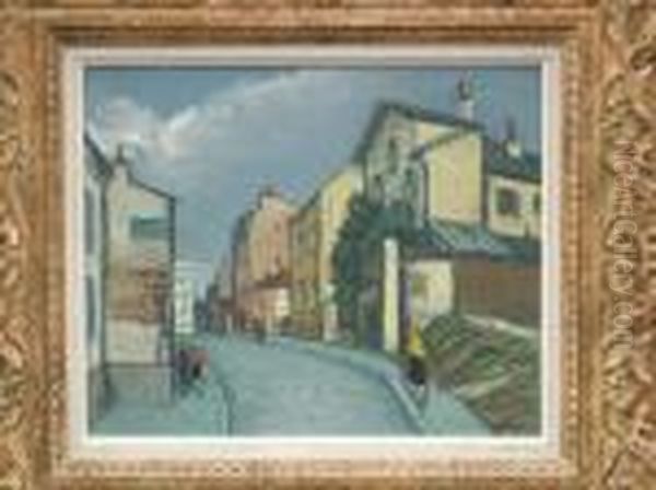 Vieille Rue A Montmartre Oil Painting by Alphonse Leon Quizet