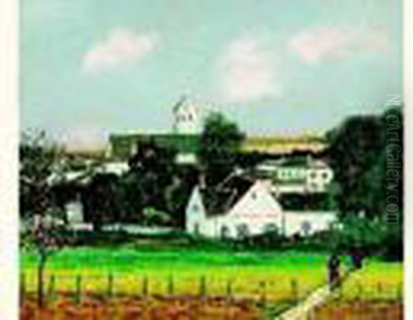 Village De L'ouest Breton Oil Painting by Alphonse Leon Quizet