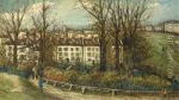 Maisons Pres St. Gervais Oil Painting by Alphonse Leon Quizet