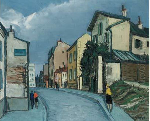 Vieille Rue Animee Oil Painting by Alphonse Leon Quizet
