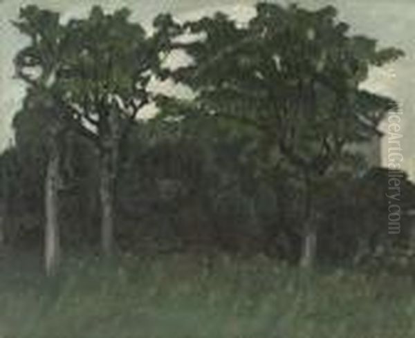 Gartenwiese Oil Painting by Alphonse Leon Quizet