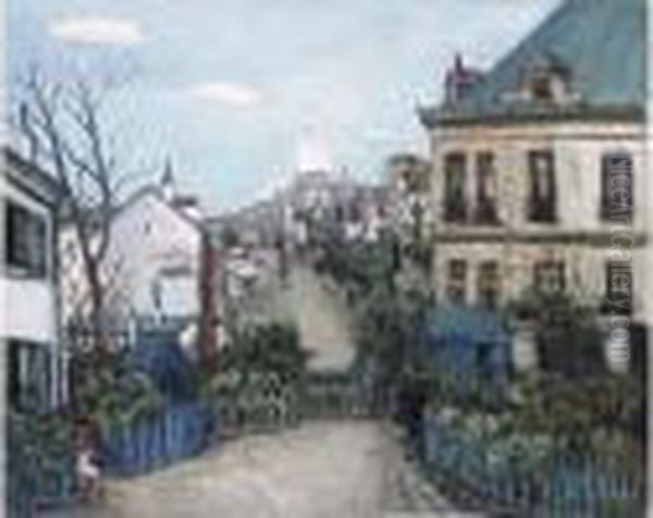 La Rue De L'abreuvoir Oil Painting by Alphonse Leon Quizet