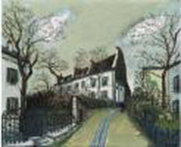 Rue De Montmartre Oil Painting by Alphonse Leon Quizet