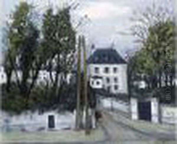 La Maison Blanche A Saint-mande Oil Painting by Alphonse Leon Quizet