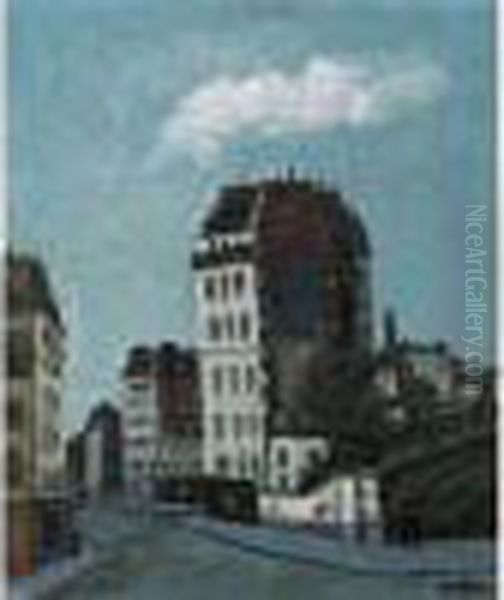 Carrefour A Paris Oil Painting by Alphonse Leon Quizet