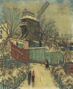 Montmartre Under Snowfall