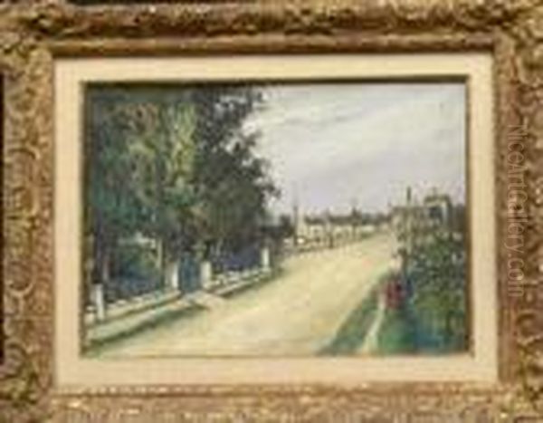 La Route De Romainville Oil Painting by Alphonse Leon Quizet