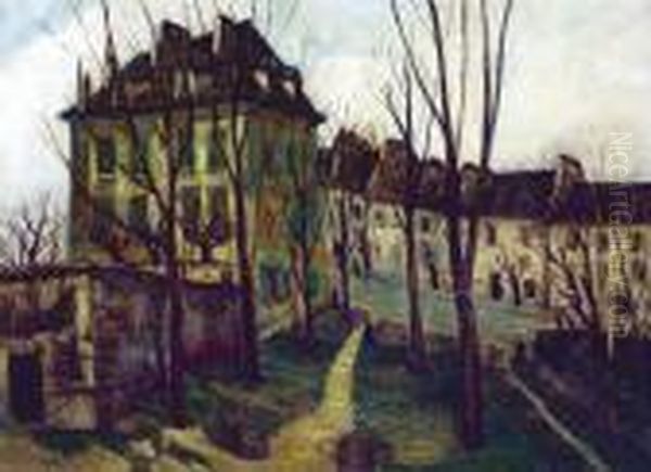 Paris, Les Hauts A Montmartre Oil Painting by Alphonse Leon Quizet