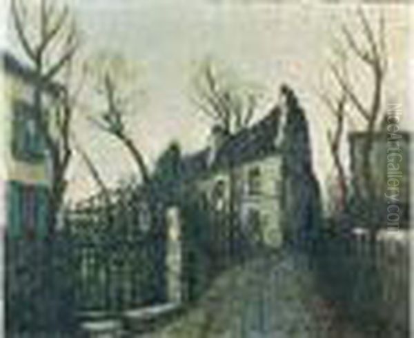 Rue De Village Oil Painting by Alphonse Leon Quizet