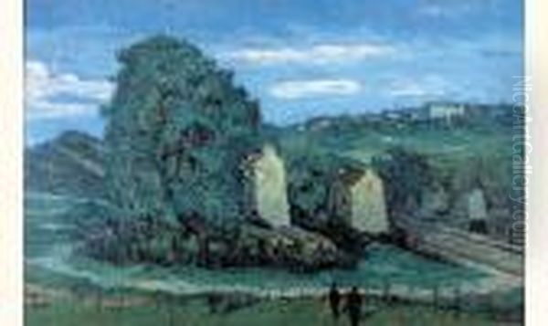 Paysage Anime Oil Painting by Alphonse Leon Quizet