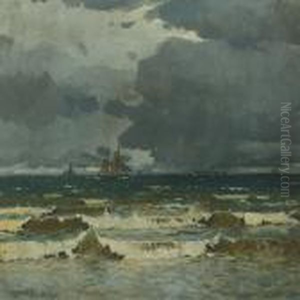 Seascape Oil Painting by Victor H.W. Qvistorff