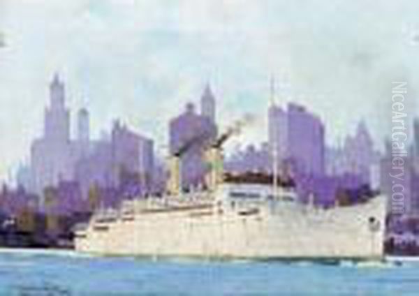 Gripsholm Oil Painting by Victor H.W. Qvistorff