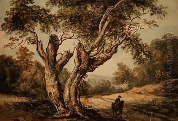 A View in Windsor Forest Oil Painting by Paul Sandby
