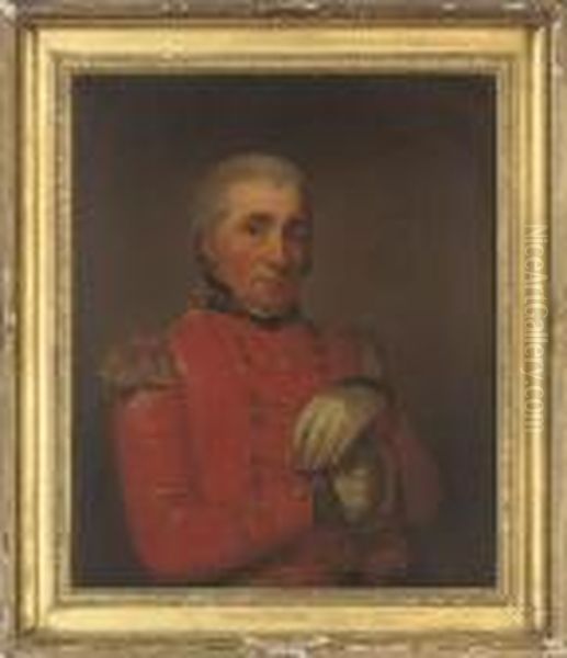 Portrait Of General William 
Wemyss, Half-length, In Militaryuniform, Holding A Sword In His Right 
Hand Oil Painting by Sir Henry Raeburn