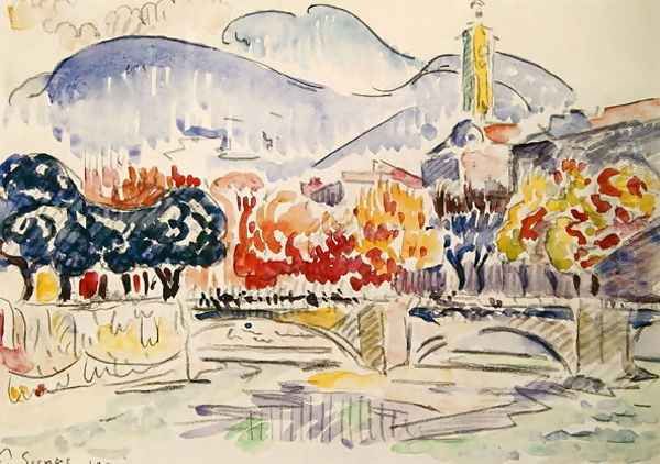 Le Paillon, Nice, 1921 Oil Painting by Paul Signac