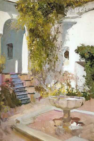 Corner of the Grutesco of Alcázar, Seville Oil Painting by Joaquin Sorolla Y Bastida