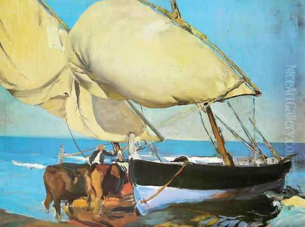 The sails Oil Painting by Joaquin Sorolla Y Bastida