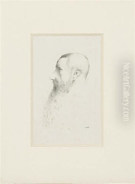 Portrait Du Critique D'art, Roger Marx (mellerio 196) Oil Painting by Odilon Redon