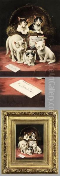 Junge Katzen Oil Painting by Carl Reichert