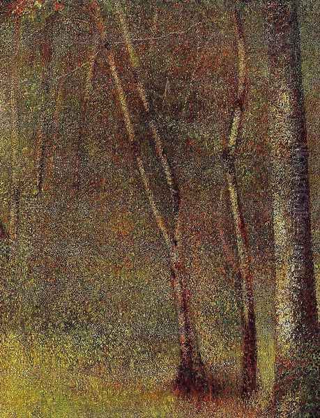In the Woods at Pontaubert Oil Painting by Georges Seurat