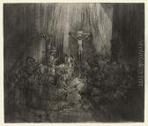 'the Three Crosses' Oil Painting by Rembrandt Van Rijn