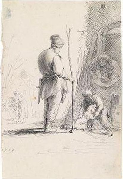 Paar Zeichnungen Oil Painting by Harmenszoon van Rijn Rembrandt