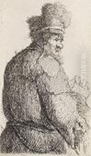 Vom Rucken Gesehener Greis, Halbfigur Oil Painting by Harmenszoon van Rijn Rembrandt