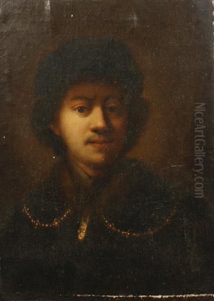 Self-portrait As A Young Man Oil Painting by Rembrandt Van Rijn
