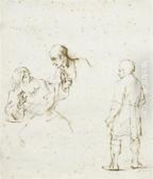 Study For Jacob, Who Is Brought The Blood-covered Coat Oil Painting by Rembrandt Van Rijn