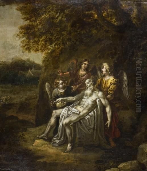 San Gerolamo Con Tre Angeli Oil Painting by Harmenszoon van Rijn Rembrandt