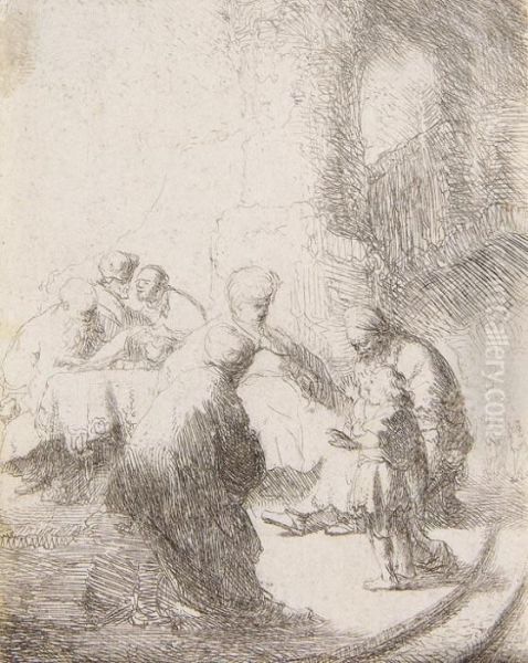 Christus Als Knabe Unter Den Schriftgelehrten Oil Painting by Rembrandt Van Rijn