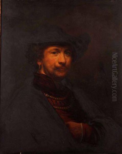A Self-portrait Oil Painting by Rembrandt Van Rijn