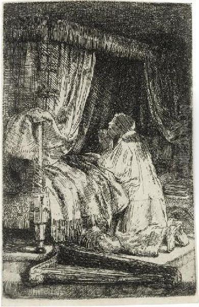 David In Prayer (b., Holl. 41; H. 258) Oil Painting by Harmenszoon van Rijn Rembrandt