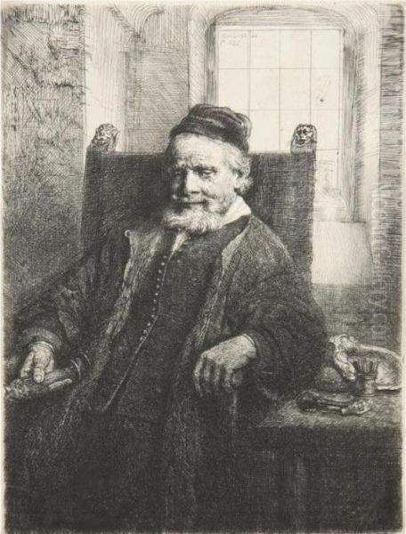 Jan Lutma, Goldsmith (b., Holl. 276; H. 290; Bb. 56-c) Oil Painting by Rembrandt Van Rijn