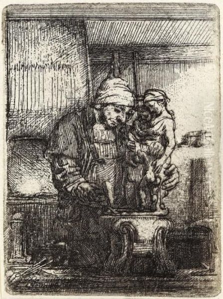 Der Goldschmied Oil Painting by Rembrandt Van Rijn